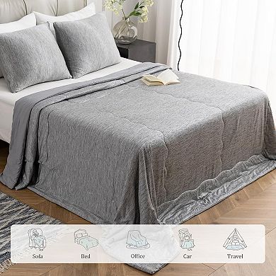 Cooling Comforter Twin Size, Cool Soft Thin Breathable Summer Blanket for Bed, Couch