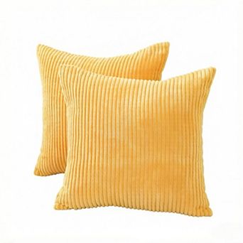 Throw Pillow Covers 18x18 Set of 2 Super Soft Couch Pillow Covers Decorative Striped Corduroy
