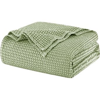Cotton Blanket Queen Size for Bed - Spring and Summer Cooling Lightweight & Breathable Bedding