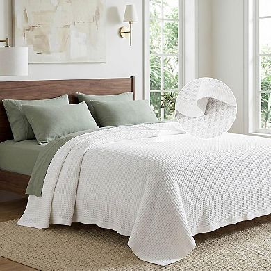 Cotton Blanket Queen Size for Bed - Cooling Breathable and Soft for Spring Summer, Thick Cozy Waffle