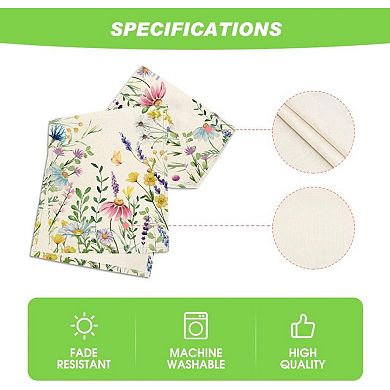 Floral Leaves Summer Table Runner, Spring Kitchen Dining Table Decoration for Home Party Decor