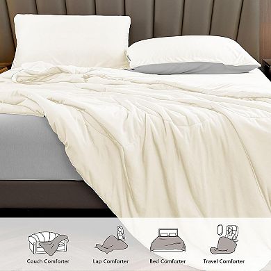 Cooling Comforter Queen Size, Beige Summer Cooling Blanket for Hot Sleepers and Night Sweats