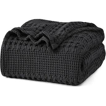 Cotton Waffle Weave Blanket Queen Size for Bed, Soft Lightweight & Breathable for Spring and Summer