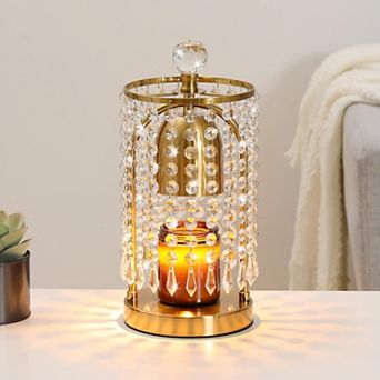 Crystal Wax Melt Lamp with Timer Dimmer 2 Bulbs Electric Candle Warmer for Bedroom Home Decor