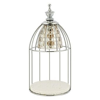 Candle Warmer Lamp Vintage Wax Melter with Timer Adjustable Brightness Metal Wooden Base Glass