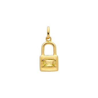 Belinda Jewelz 18k Gold Plated Vermeil Dainty Lock Birthstone Charm