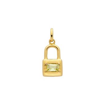 Belinda Jewelz 18k Gold Plated Vermeil Dainty Lock Birthstone Charm