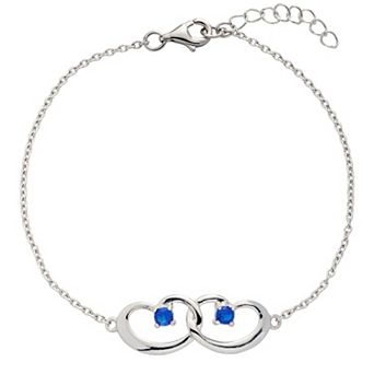 Belinda Jewelz Sterling Silver Interlocking Hearts Birthstone Bracelet