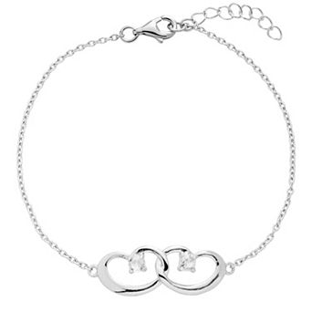 Belinda Jewelz Sterling Silver Interlocking Hearts Birthstone Bracelet