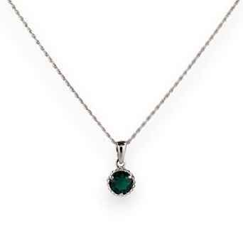 Belinda Jewelz Sterling Silver Vintage Birthstone Pendant Necklace