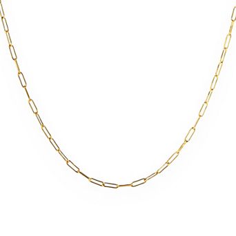 Belinda Jewelz 18k Gold Plated Vermeil Paperclip Chain Stacking Necklace