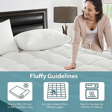 Inhand Cooling Mattress Topper Pad, Thick Pillow Top with 8-21" Deep Pocket Down Alternative Fill