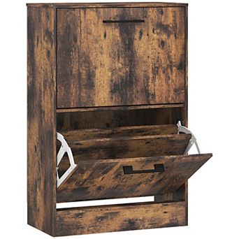 HOMCOM Shoe Cabinet with Flip Drawers, Shoe Storage Cabinet