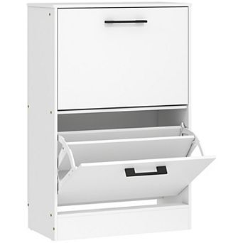 HOMCOM Shoe Cabinet with Flip Drawers, Shoe Storage Cabinet