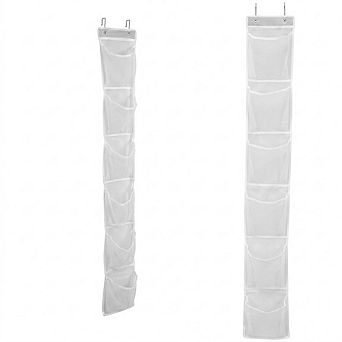 Over Door Shoe Organizer with 6 Large Breathable Mesh Pockets