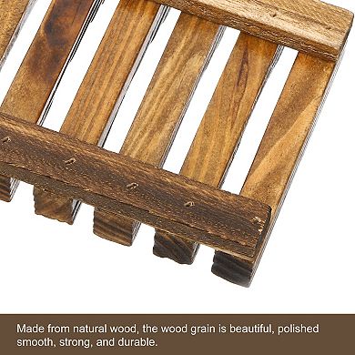 6Pcs Wooden Soap Dish, Self Draining Natural Big Bar Soap Holder for Shower Bathroom