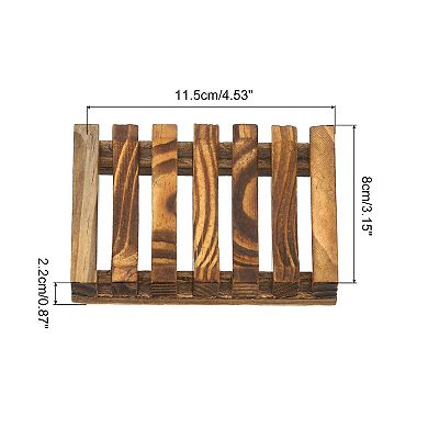 6Pcs Wooden Soap Dish, Self Draining Natural Big Bar Soap Holder for Shower Bathroom