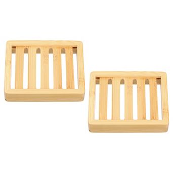 2 pc Rectangle Soap Saver Tray Self Draining for Bathroom Yellow
