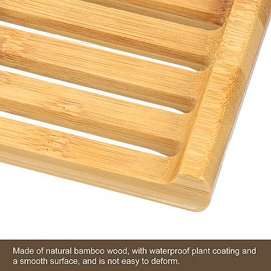 2Pcs Wooden Soap Tray, Wooden Soap Dish, Natural Soap Holder Yellow