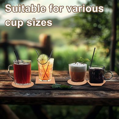 3.5"(D) 20PCS Round Drink Coaster Absorbent Coffee Coaster Brown