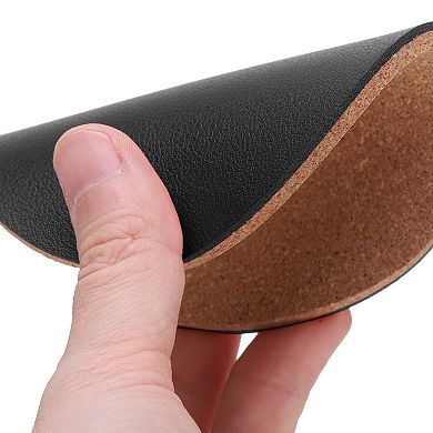 12Pcs Cork and Leather Coaster for Drink, Absorbent Coasters Round Cork Coasters