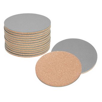 12 pc Cork and Leather Coaster for Drink, Absorbent Coasters Round Cork Coasters