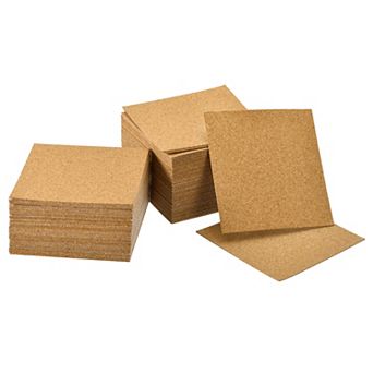 100 pc Self-Adhesive Cork Square, Cork Coasters for DIY Crafts Brown