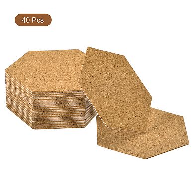 40Pcs Cork Tiles Backing Sheets Cork Coasters for DIY Crafts Brown