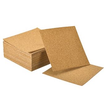 40 pc Self-Adhesive Cork Square, Cork Tiles for DIY Crafts Brown