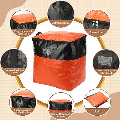 2Pcs Moving Bags Heavy Duty Woven Clothes Storage Totes Waterproof