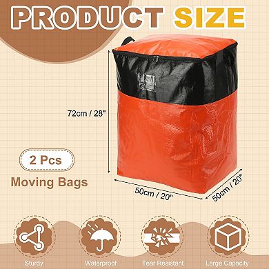 2Pcs Moving Bags Heavy Duty Woven Clothes Storage Totes Waterproof