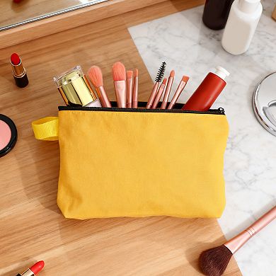 7.5 x 1.8 x 5.1 8Pcs Cotton Canvas Organizer Bag, Organizer Pouch with Zipper and Strap