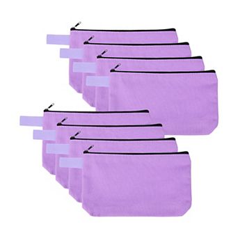 7.5 x 1.8 x 5.1 8 pc Cotton Canvas Organizer Bag, Organizer Pouch with Zipper and Strap