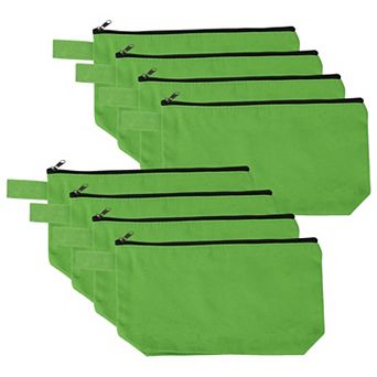 8.7 x 1.8 x 5.1 8 pc Cotton Canvas Organizer Bag, Organizer Pouch with Zipper and Strap