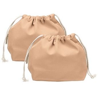 7.3 x 3.3 x 7.9 2 pc Drawstring Organizer Bag, Canvas Bag Toiletry Organizer Pouch