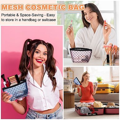 1Pc Cute Mini Organizer Bag, Mesh Bag with Handle