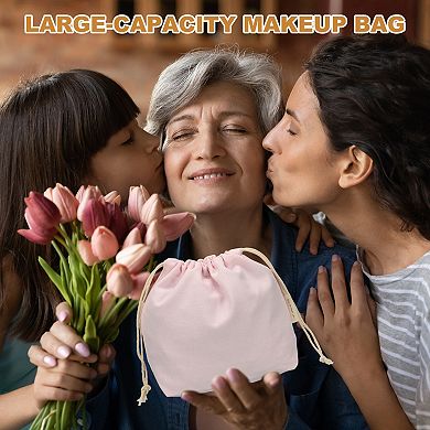 4.7 x 2.4 x 5.5 2Pcs Drawstring Organizer Bag, Canvas Bag Toiletry Organizer Pouch