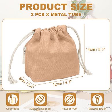 4.7 x 2.4 x 5.5 2Pcs Drawstring Organizer Bag, Canvas Bag Toiletry Organizer Pouch