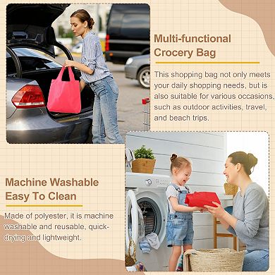 13 x 15.4, 1Pc Washable Shopping Bags with Handles Bulk