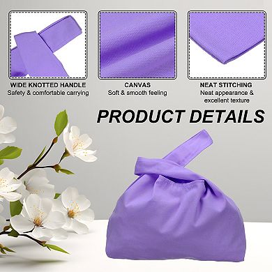 1Pc Canvas Wrist Knot Tote Bag, Women's Wristlet Knot Pouch