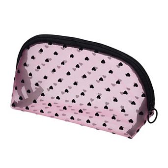 1 pc Mesh Bag Half Round for Women Small Purse Heart Printed