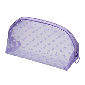 1 pc Mesh Bag Half Round for Women Small Purse Heart Printed