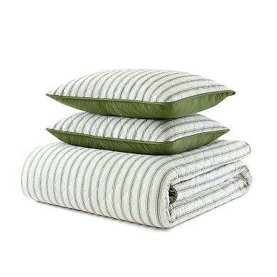Martha Stewart Ms Core Ticking Stripe Quilt Set
