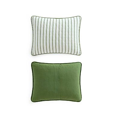 Martha Stewart Ms Core Ticking Stripe Quilt Set