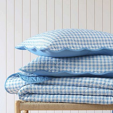 Martha Stewart Olivia Gingham Quilt Set