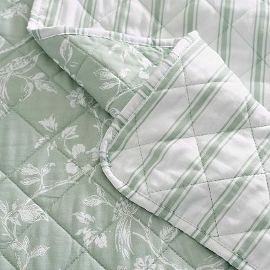 Martha Stewart French Bird Floral Quilt Set
