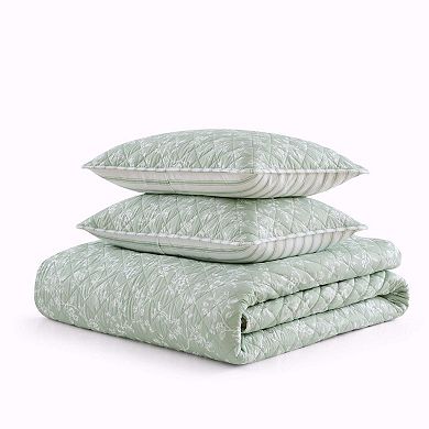Martha Stewart French Bird Floral Quilt Set
