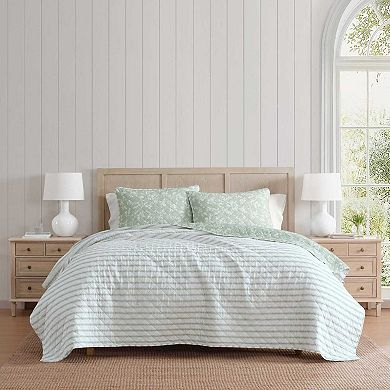 Martha Stewart French Bird Floral Quilt Set