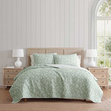 Martha Stewart French Bird Floral Quilt Set