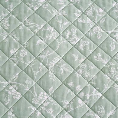 Martha Stewart French Bird Floral Quilt Set